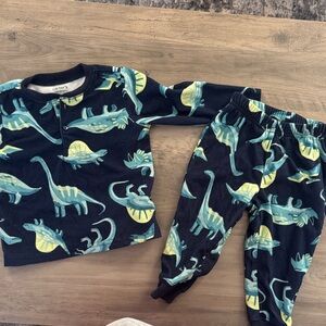 Carter's Navy Kids Pajama Set with Aqua & Yellow Dinosaurs